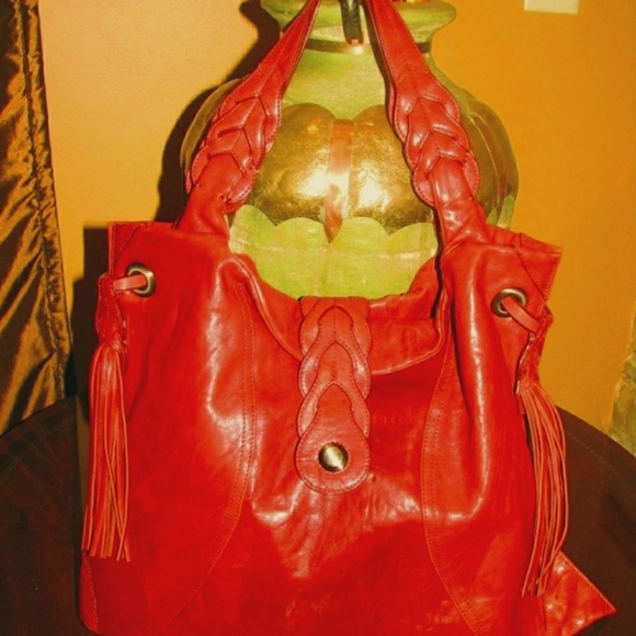 JUNIOR DRAKE Athena RED Imp. Leather HB~NWOT - Picture 5 of 13